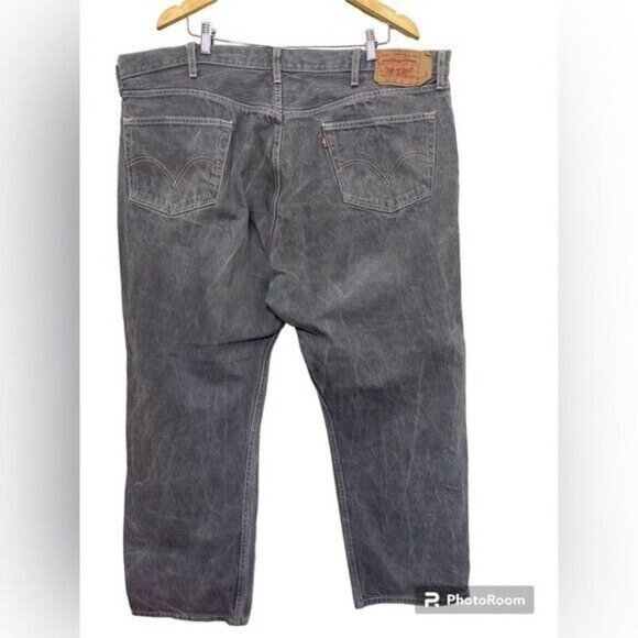 Levi’s straight legs mens Jean Gray size 48X32 vintage button fly - Picture 2 of 9
